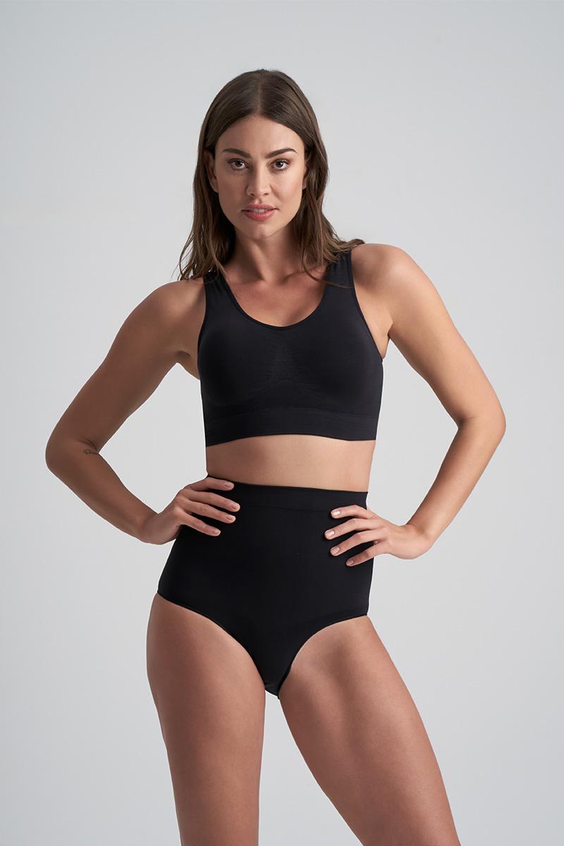 bye bra Soft Touch Seamless Middelhoge Taille Slip Zwart