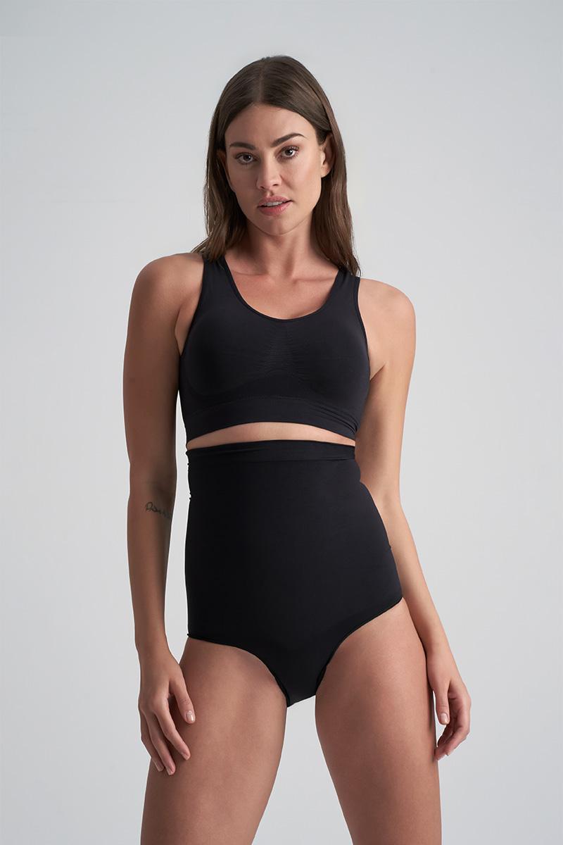 bye bra Soft Touch Seamless Slip Met Hoge Taille Zwart