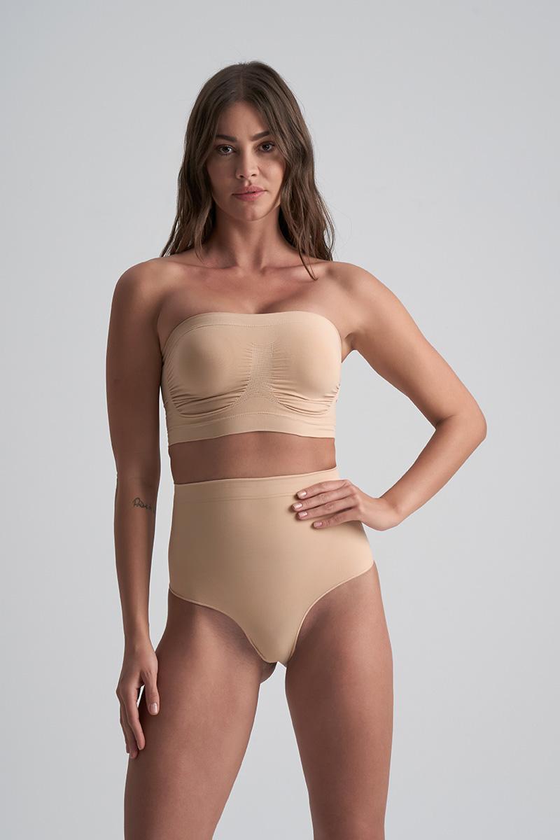 bye bra Soft Touch Seamless String Met Middelhoge Taille Beige