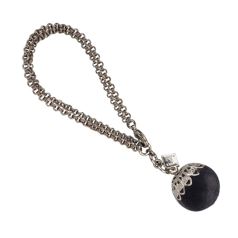 camps & camps armband dangling black velvet baroque bracelet