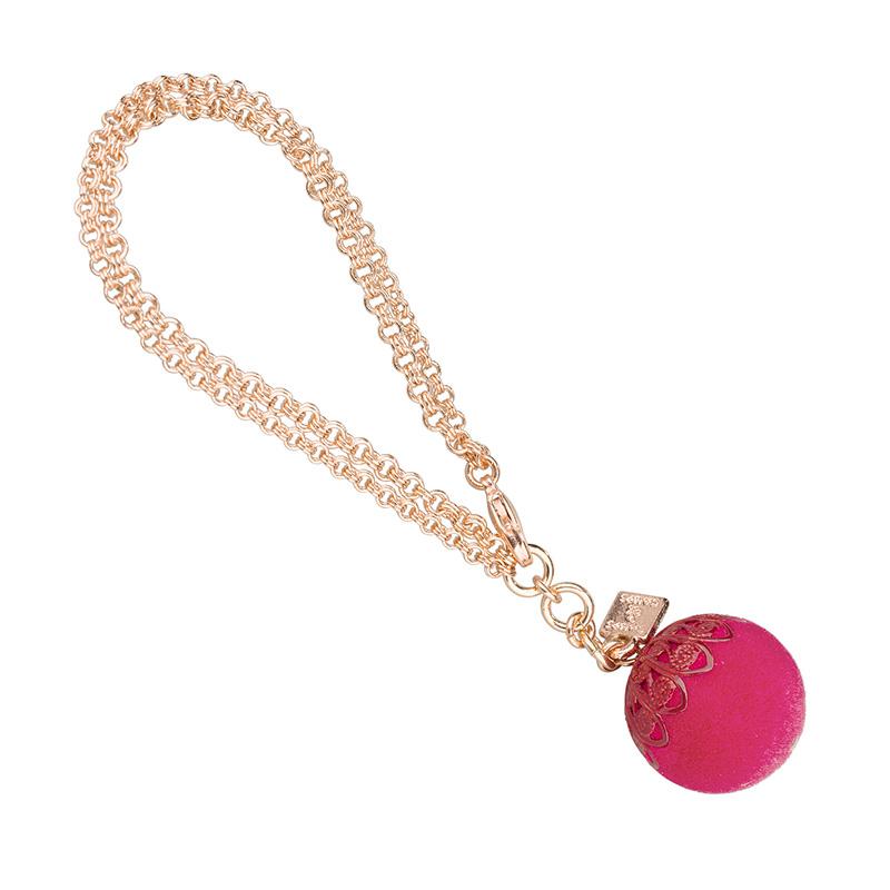 camps & camps armband dangling fuchsia velvet baroque bracelet