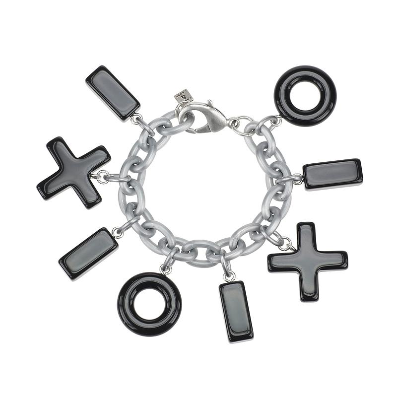 camps & camps armband midnight black tic tac toe bracelet