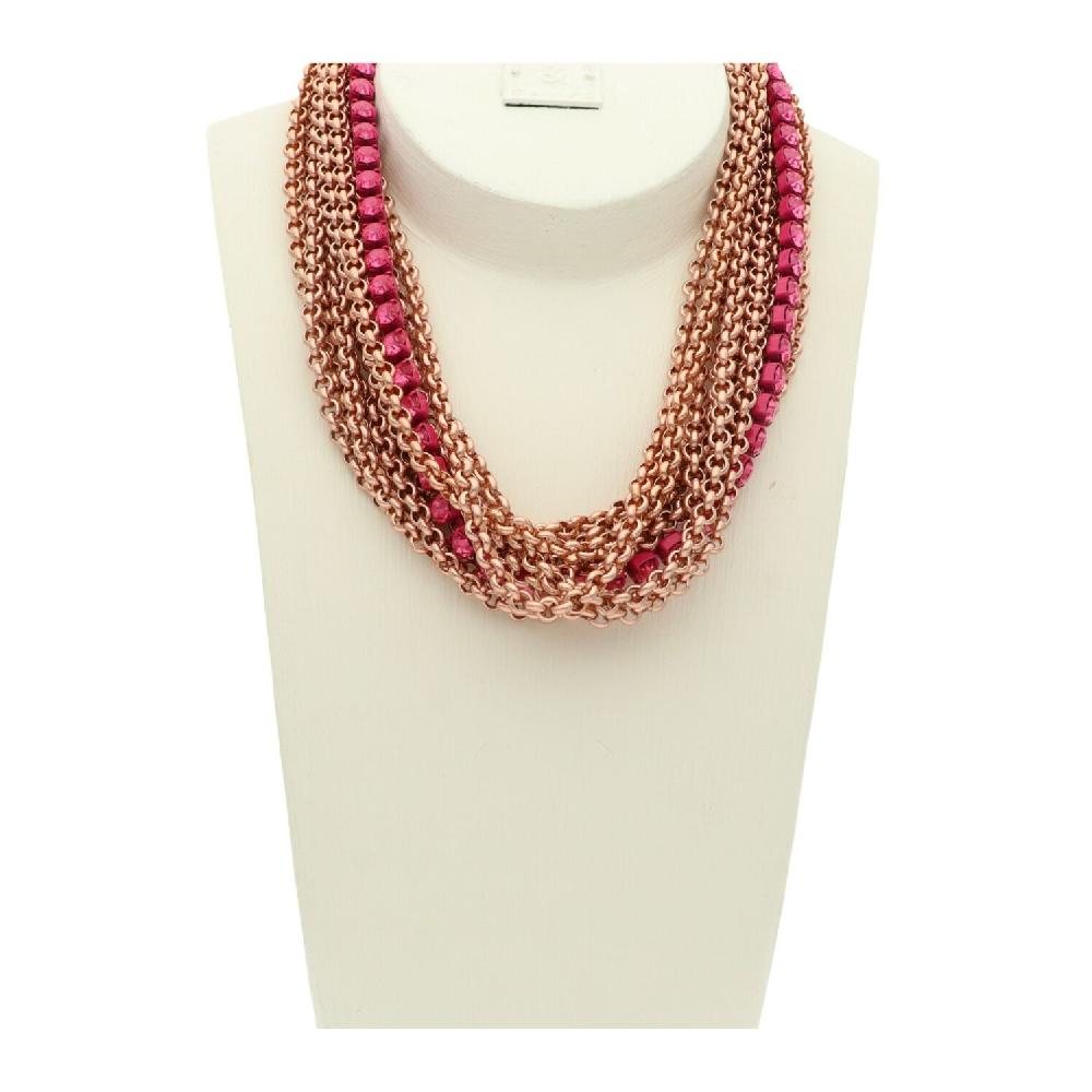 camps & camps collier Double Chain Strass Necklace