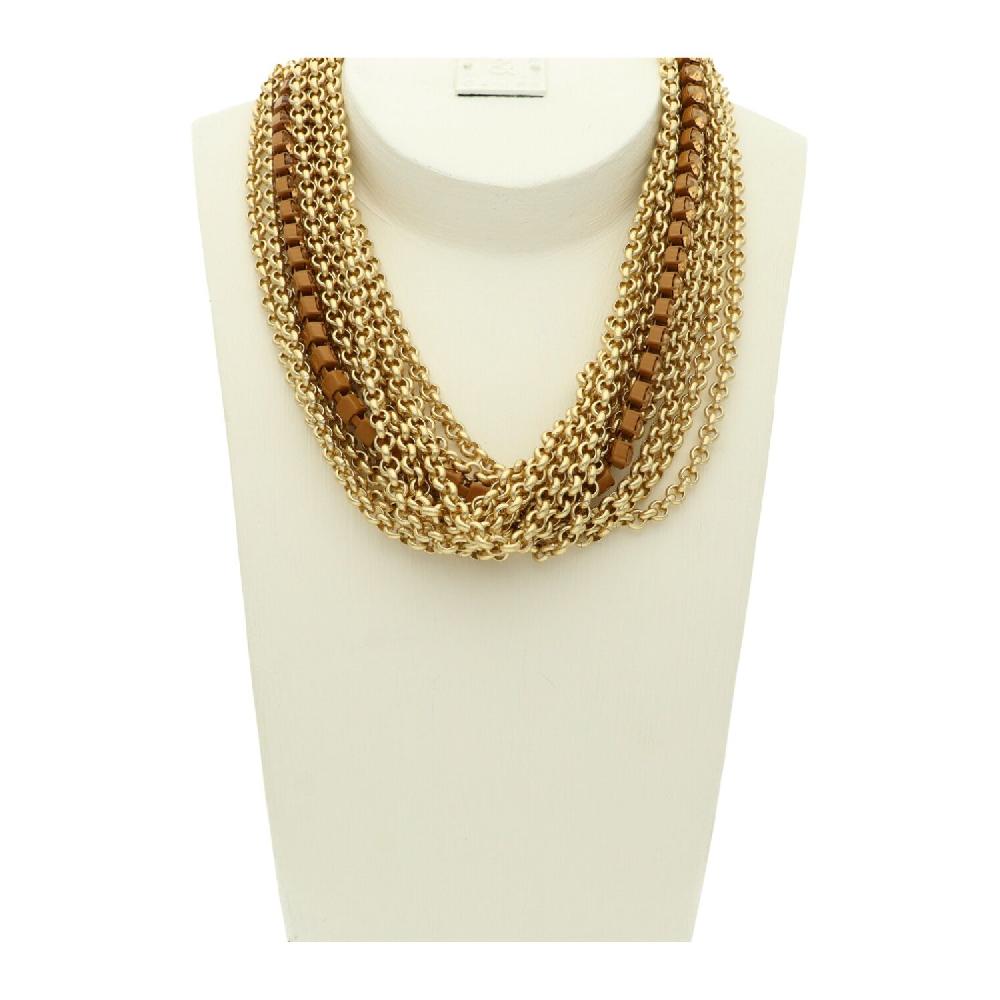 camps & camps collier Double Chain Strass Necklace