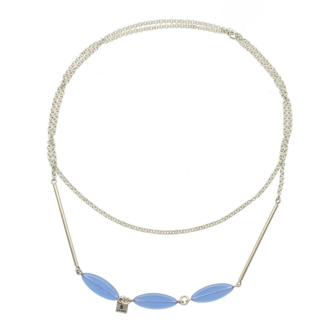 camps & camps collier Long Oval Droplet Necklace