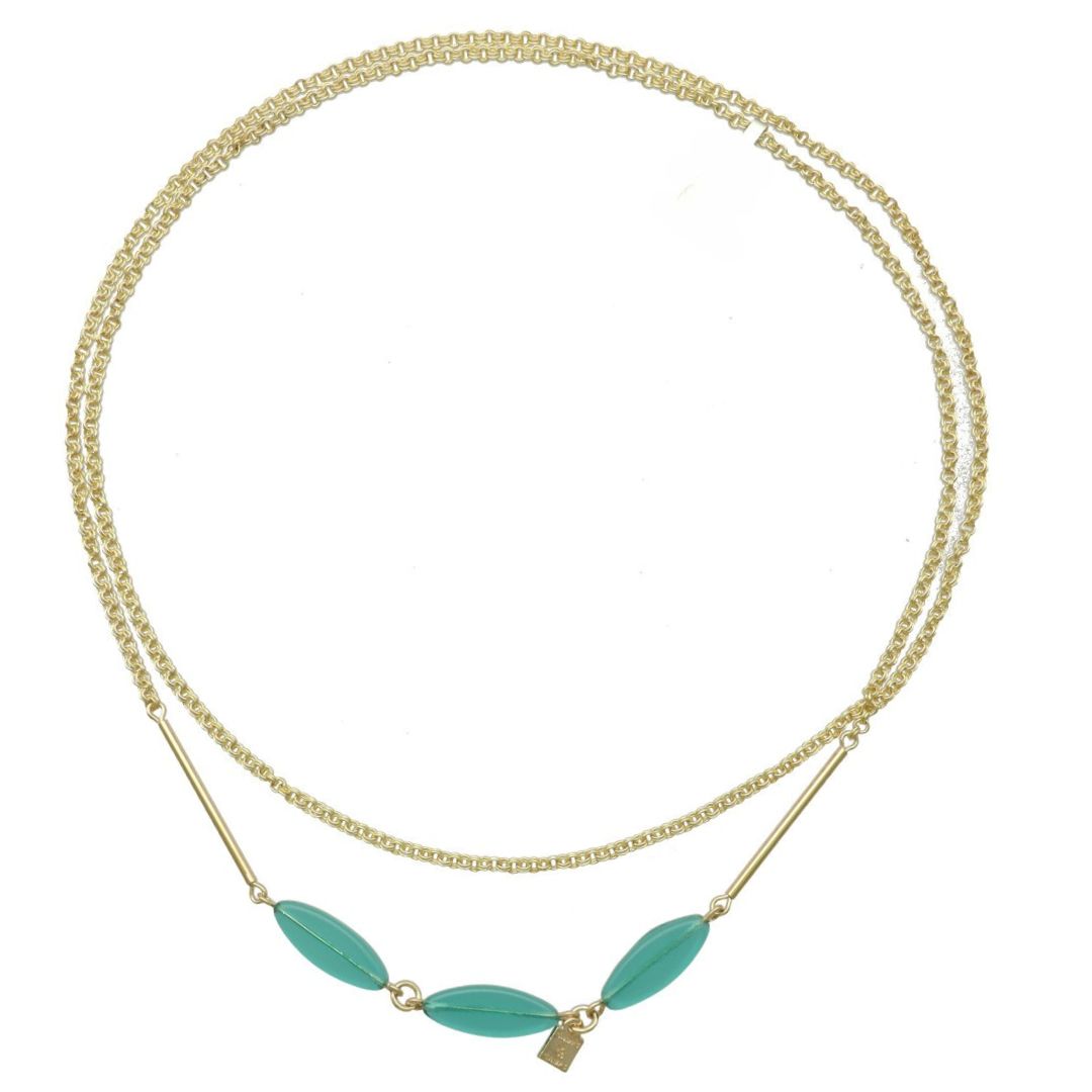 camps & camps collier Long Oval Droplet Necklace
