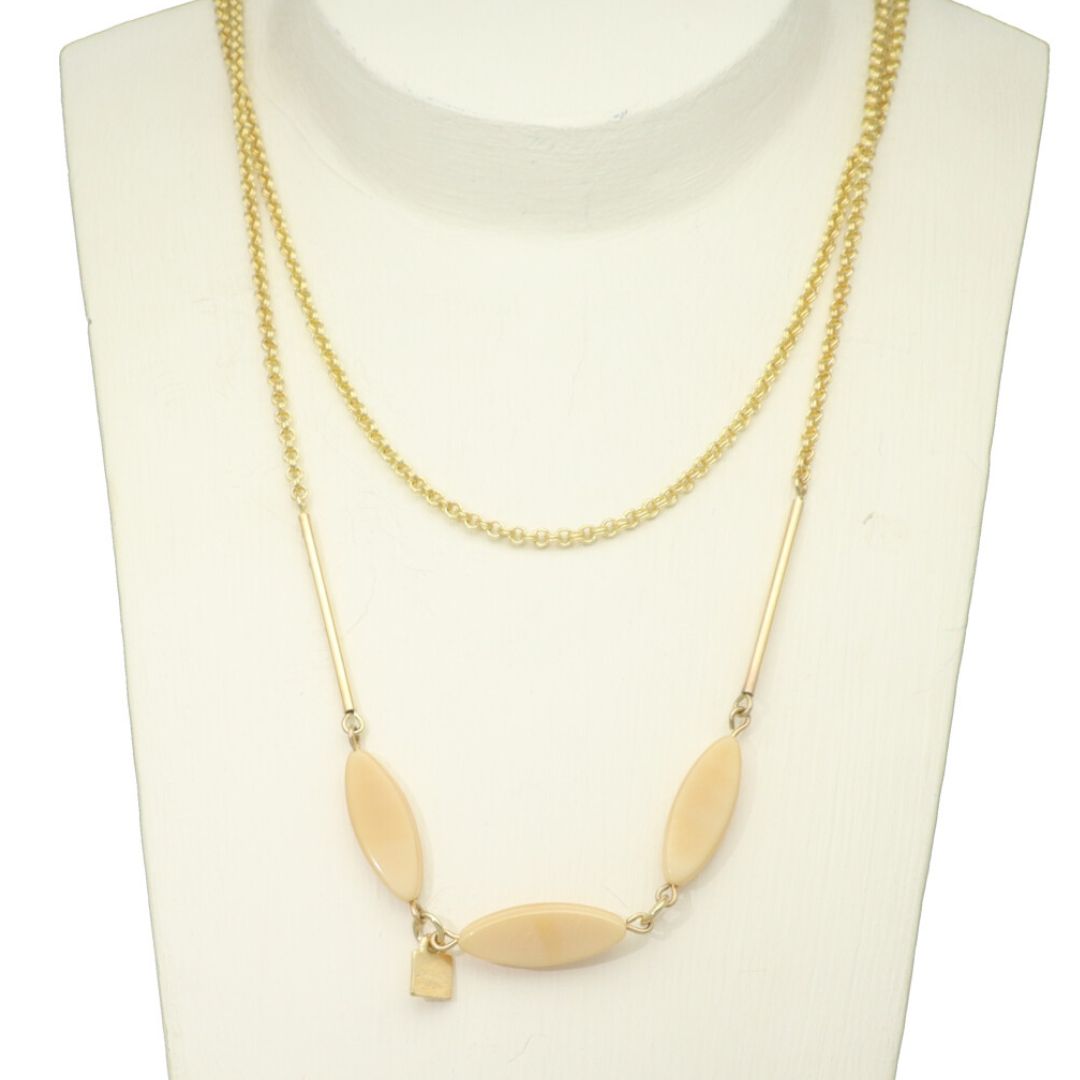 camps & camps collier Long Oval Droplet Necklace