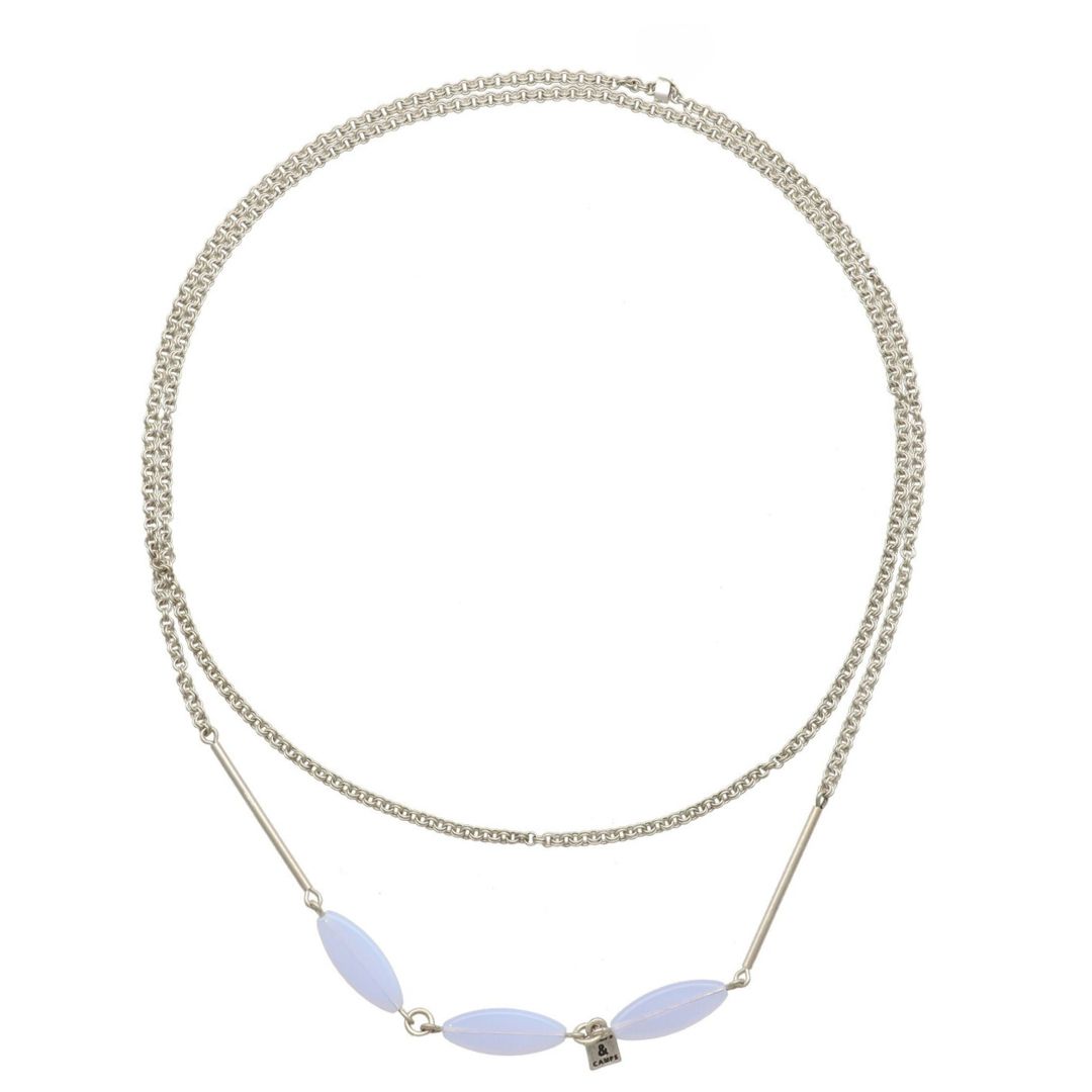 camps & camps collier Long Oval Droplet Necklace