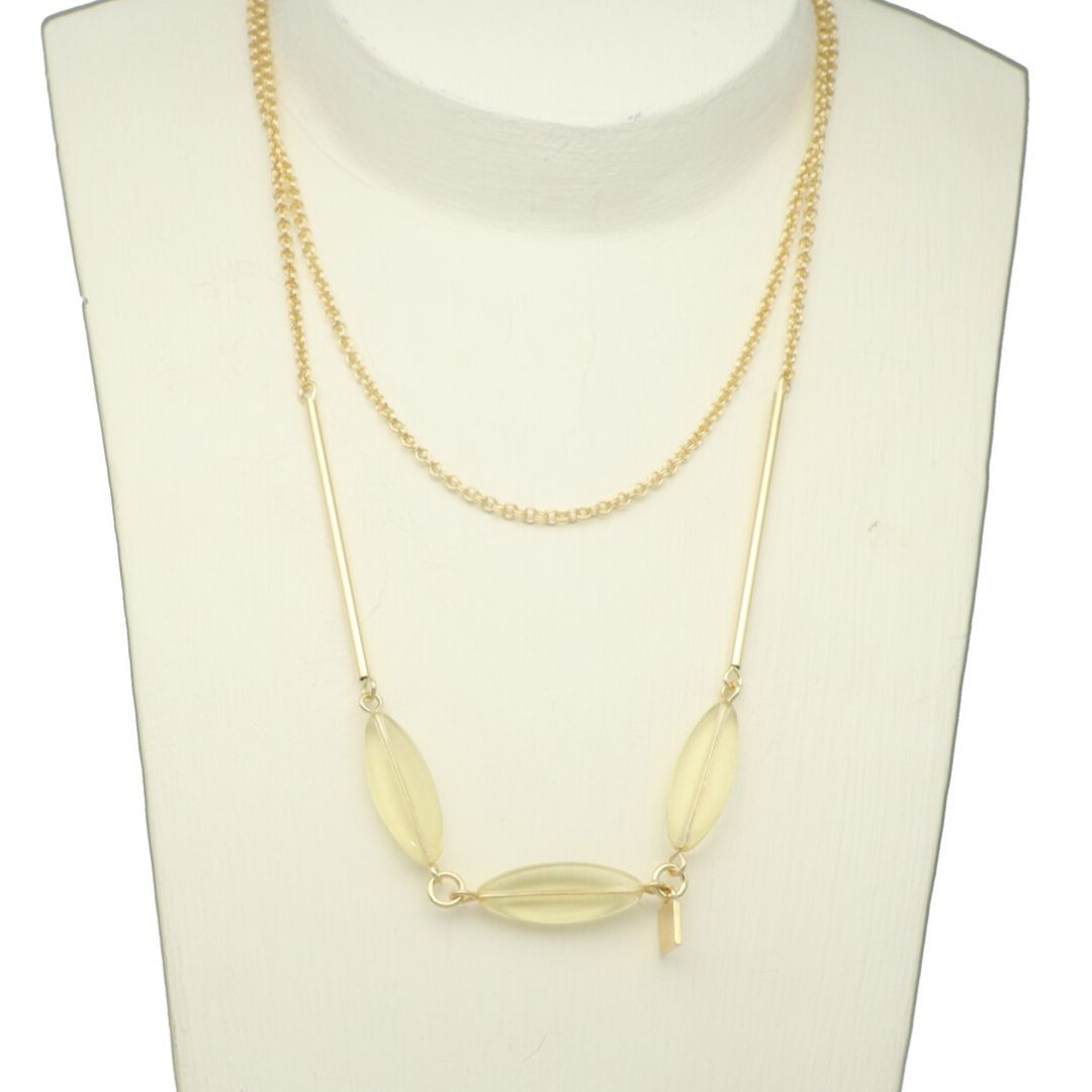 camps & camps collier Long Oval Droplet Necklace