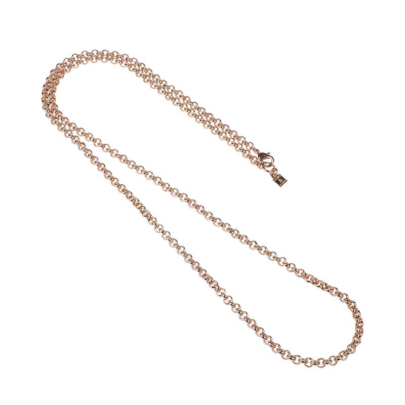 camps & camps collier long rose gold jasseron chain
