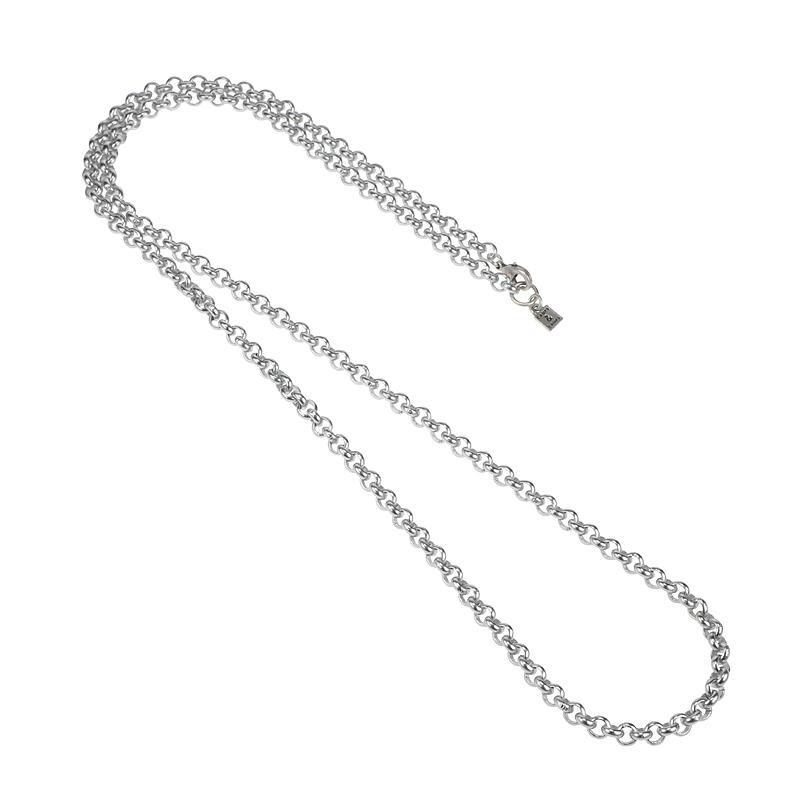 camps & camps collier long silver jasseron chain