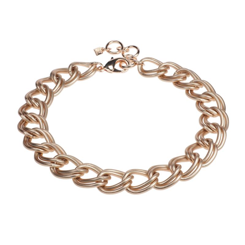 camps & camps collier rose gold double gourmet chain