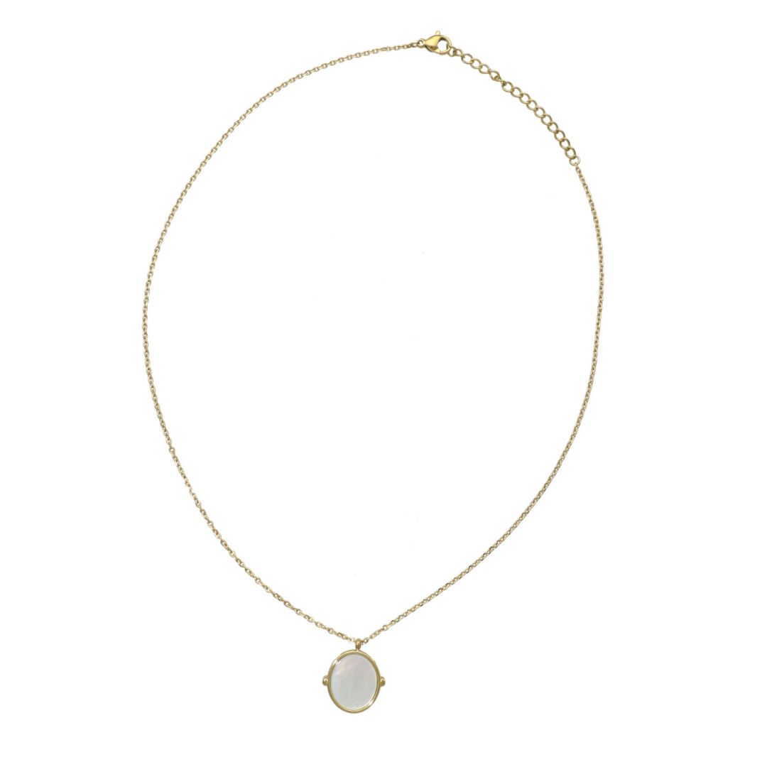 camps & camps ketting Oval Mother of Pearl Necklace