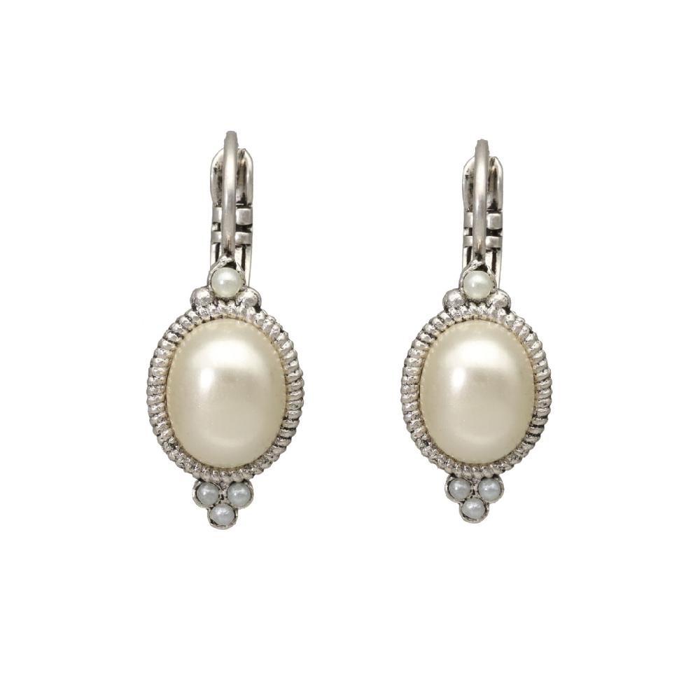 camps & camps oorbellen Pearl White