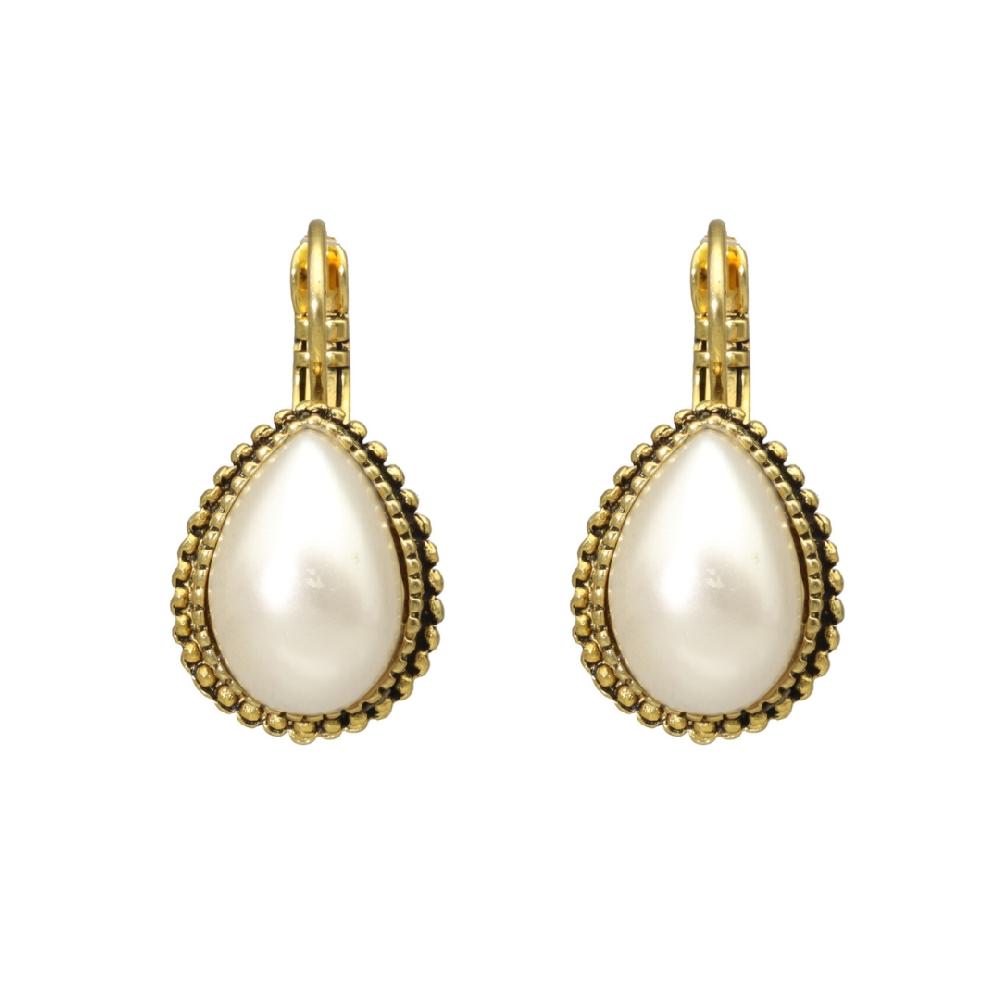 camps & camps oorbellen Pearl White