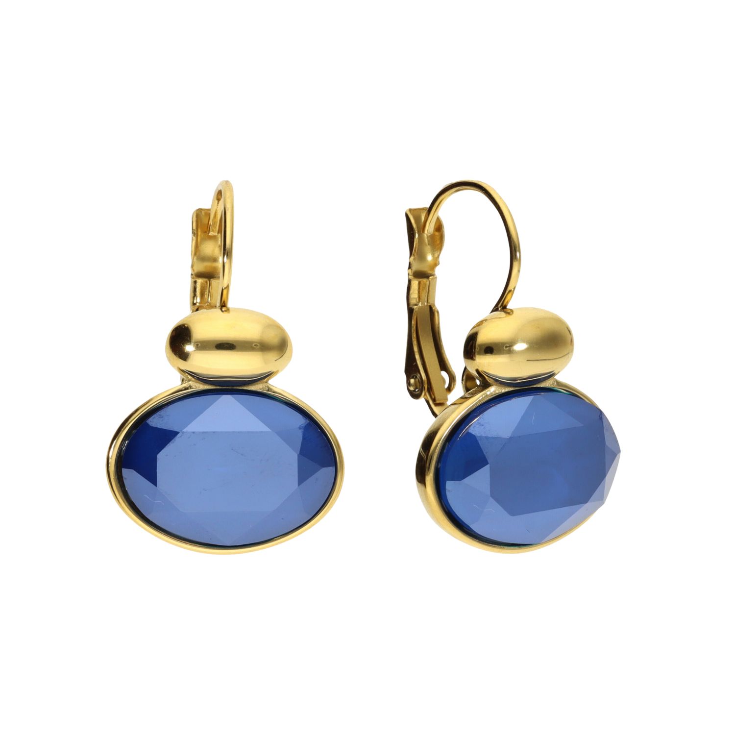 camps & camps oorbellen Swarovski Blue Oval Earrings