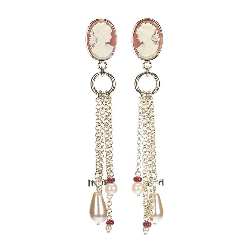 camps & camps oorhangers carnelian cameo statement