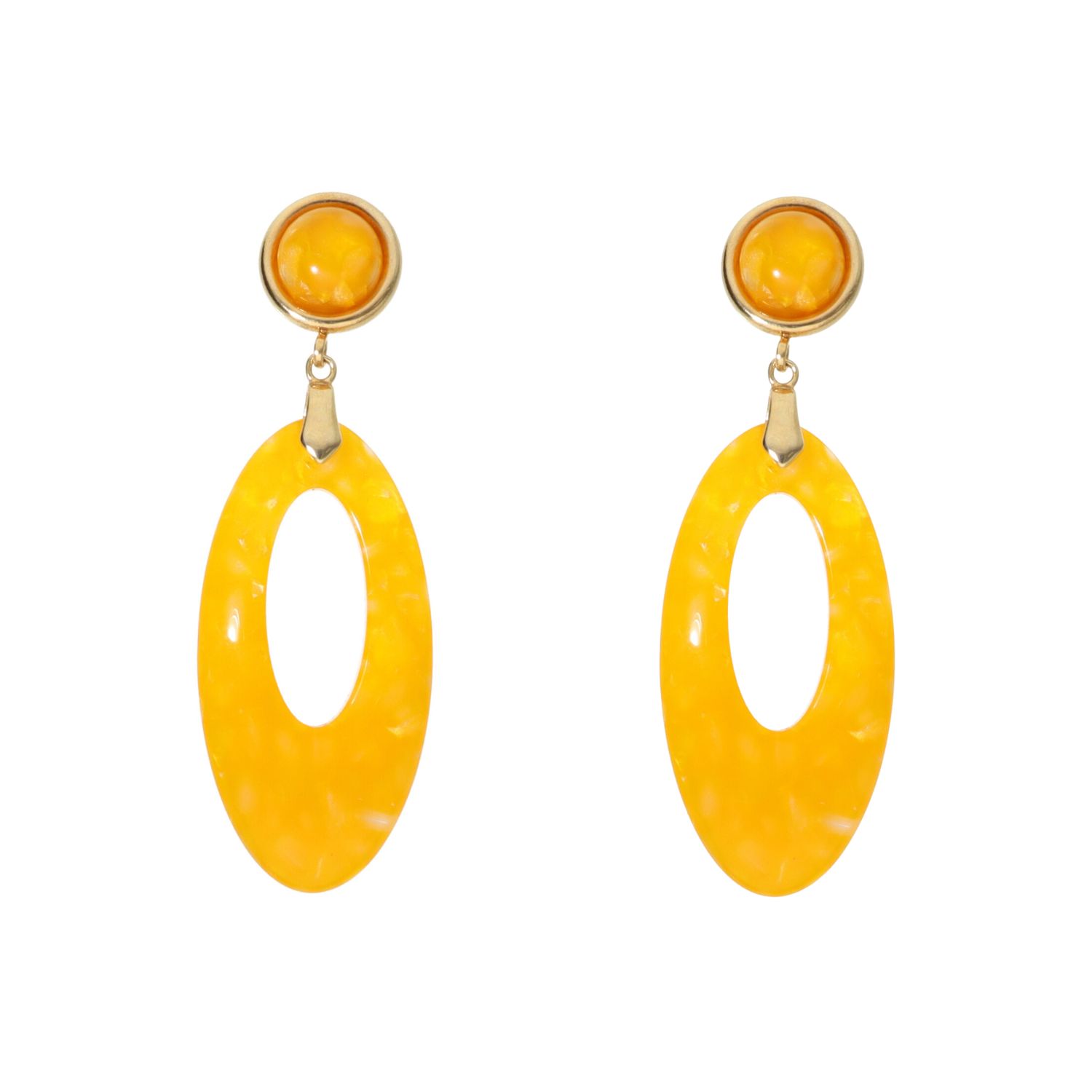 camps & camps oorhangers Chic Oval Marble Earrings