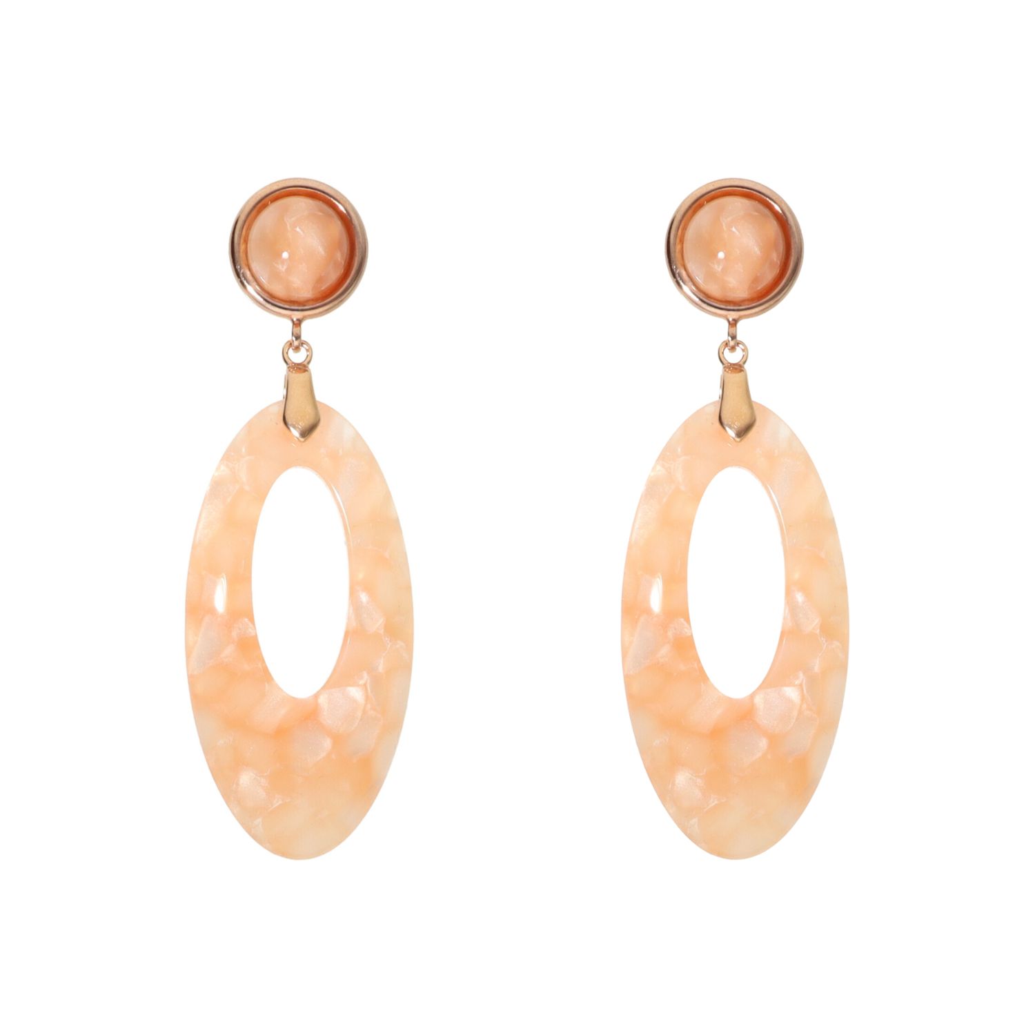 camps & camps oorhangers Chic Oval Marble Earrings
