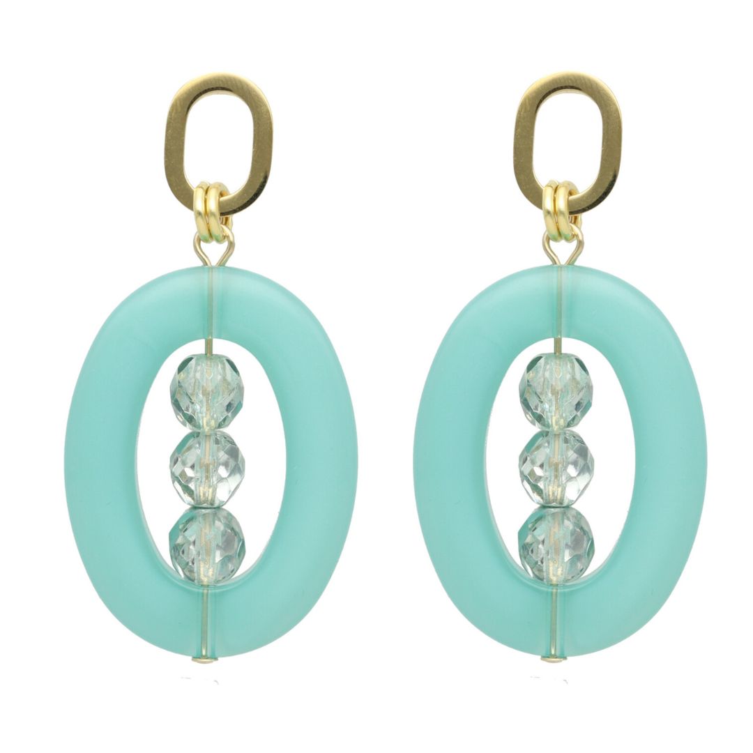 camps & camps oorhangers Chunky Oval Earrings