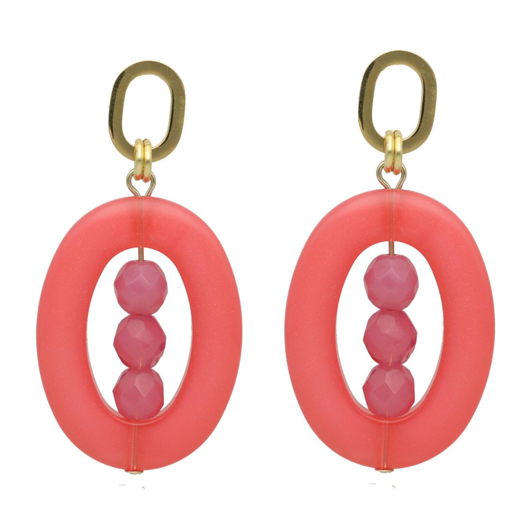 camps & camps oorhangers Chunky Oval Earrings