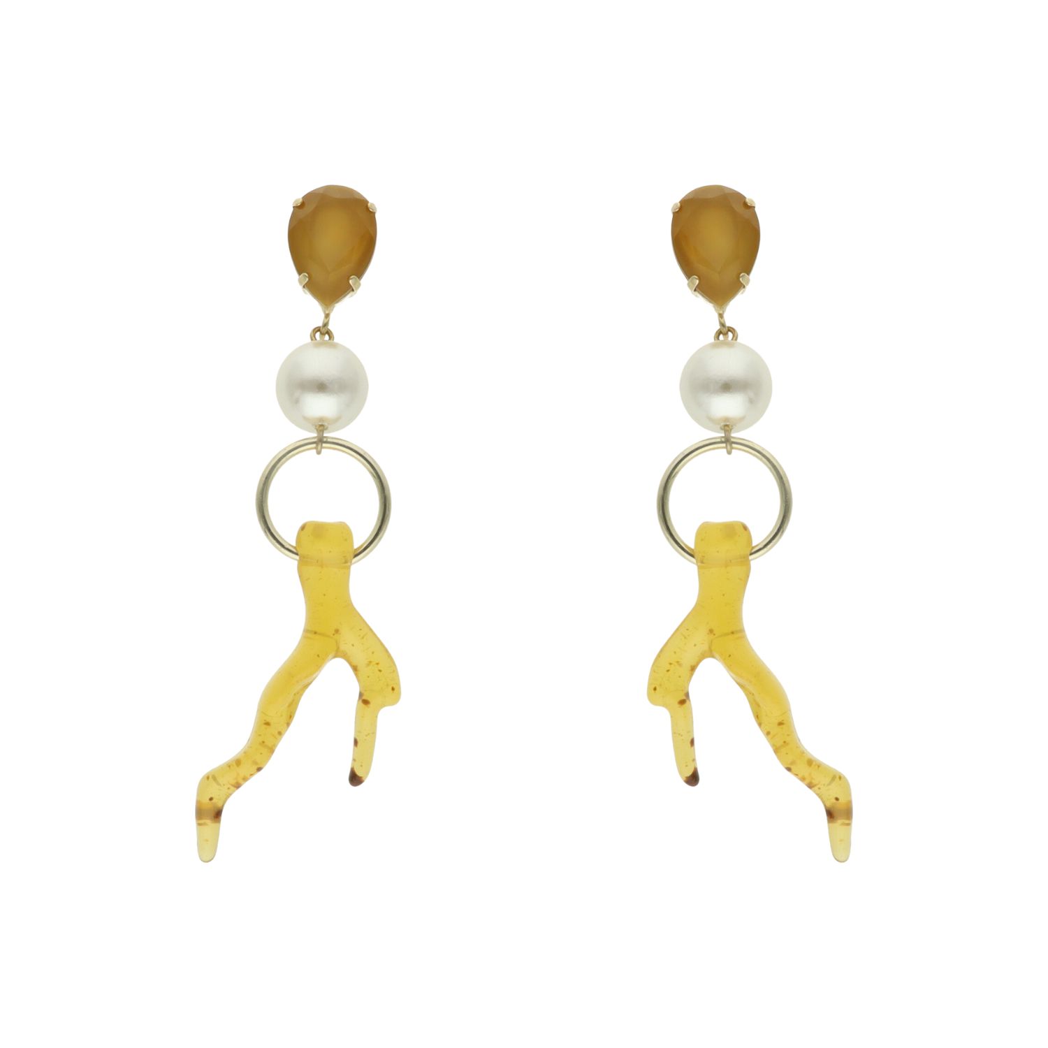 camps & camps oorhangers coral pearl reef earrings