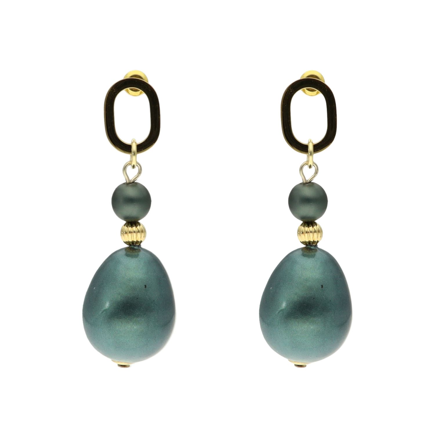 camps & camps oorhangers Elegant Oval Pearl Earrings