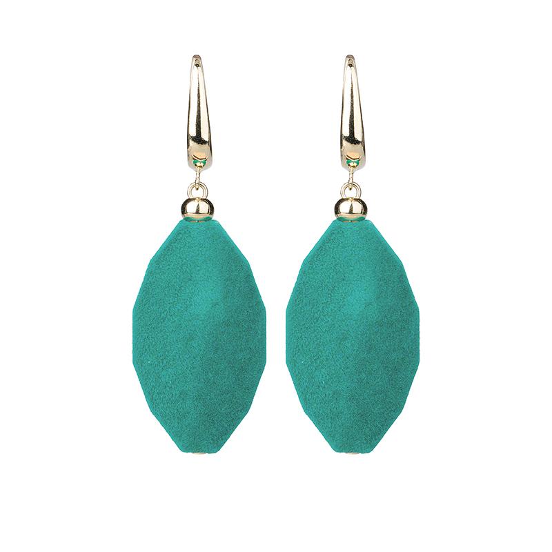 camps & camps oorhangers funky green facetted velvet