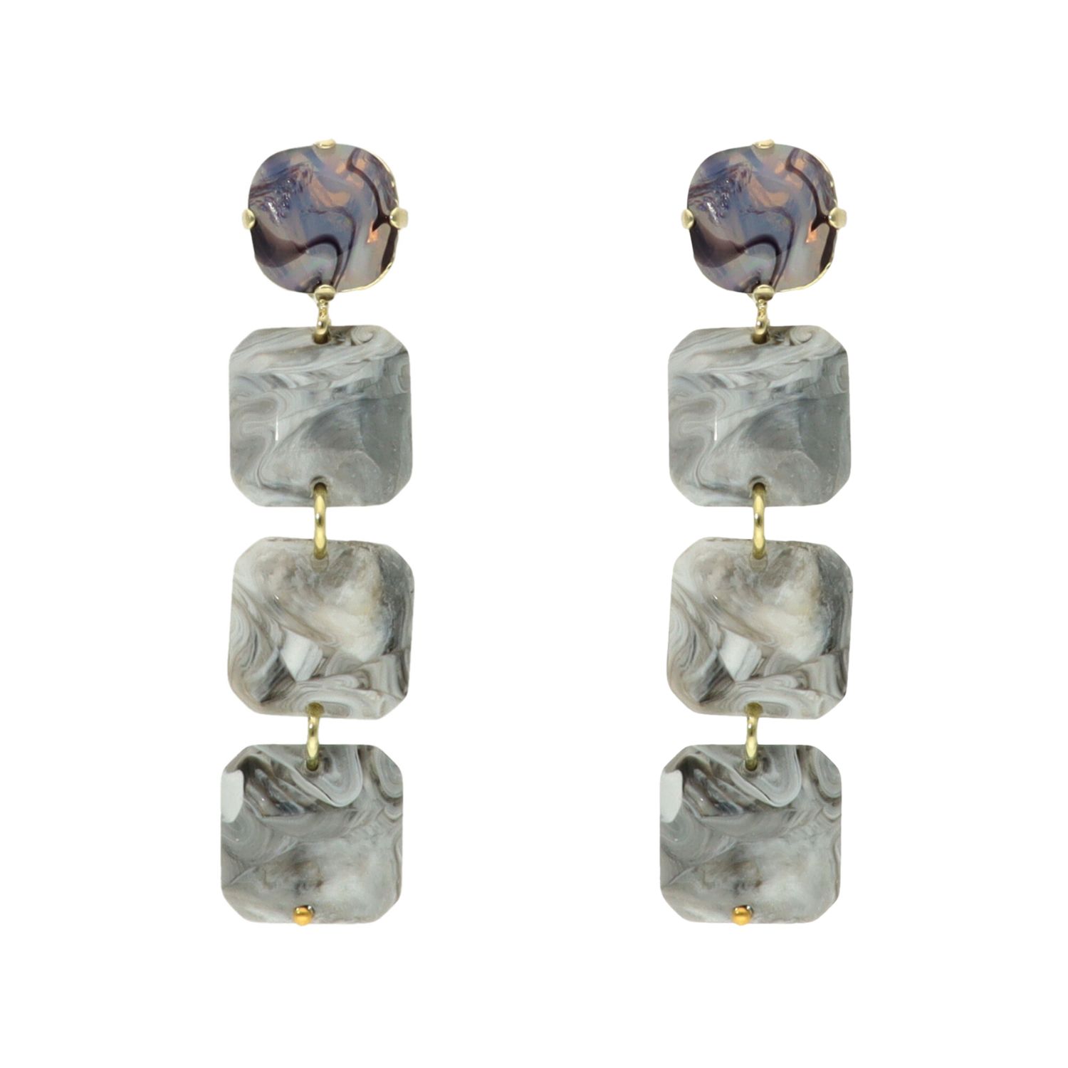 camps & camps oorhangers Marble Pebble Earrings