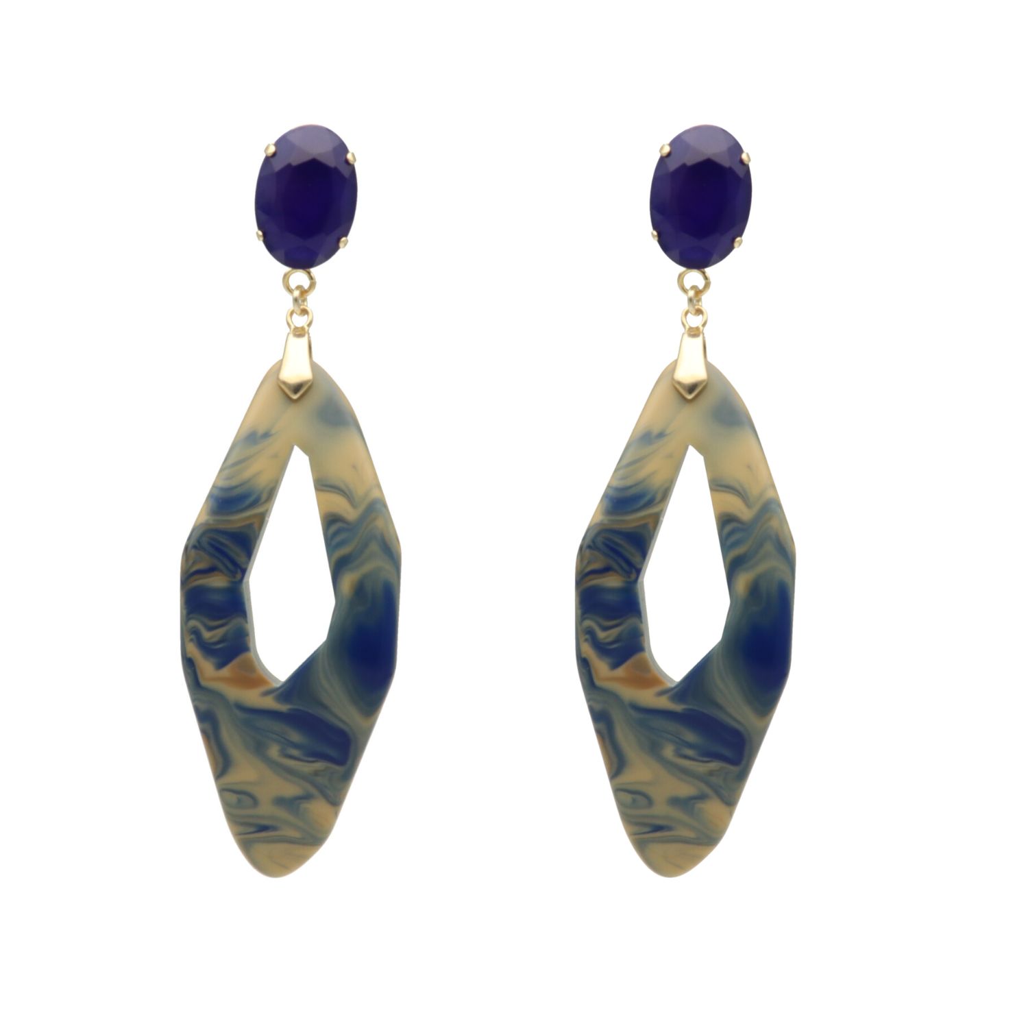 camps & camps oorhangers Marbled Droplet Earrings