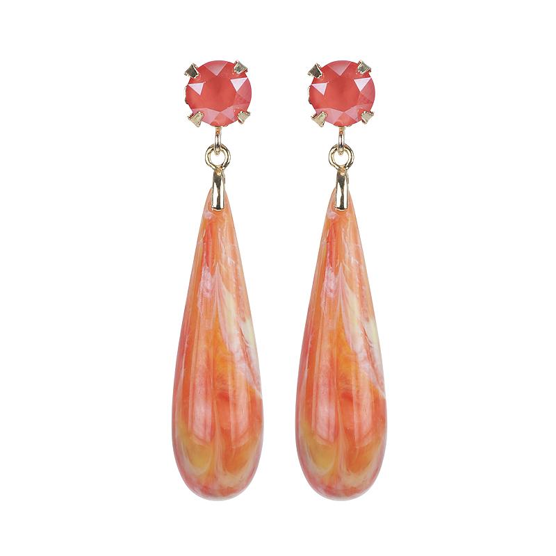 Camps & Camps Oorhangers Orange Slender Drops