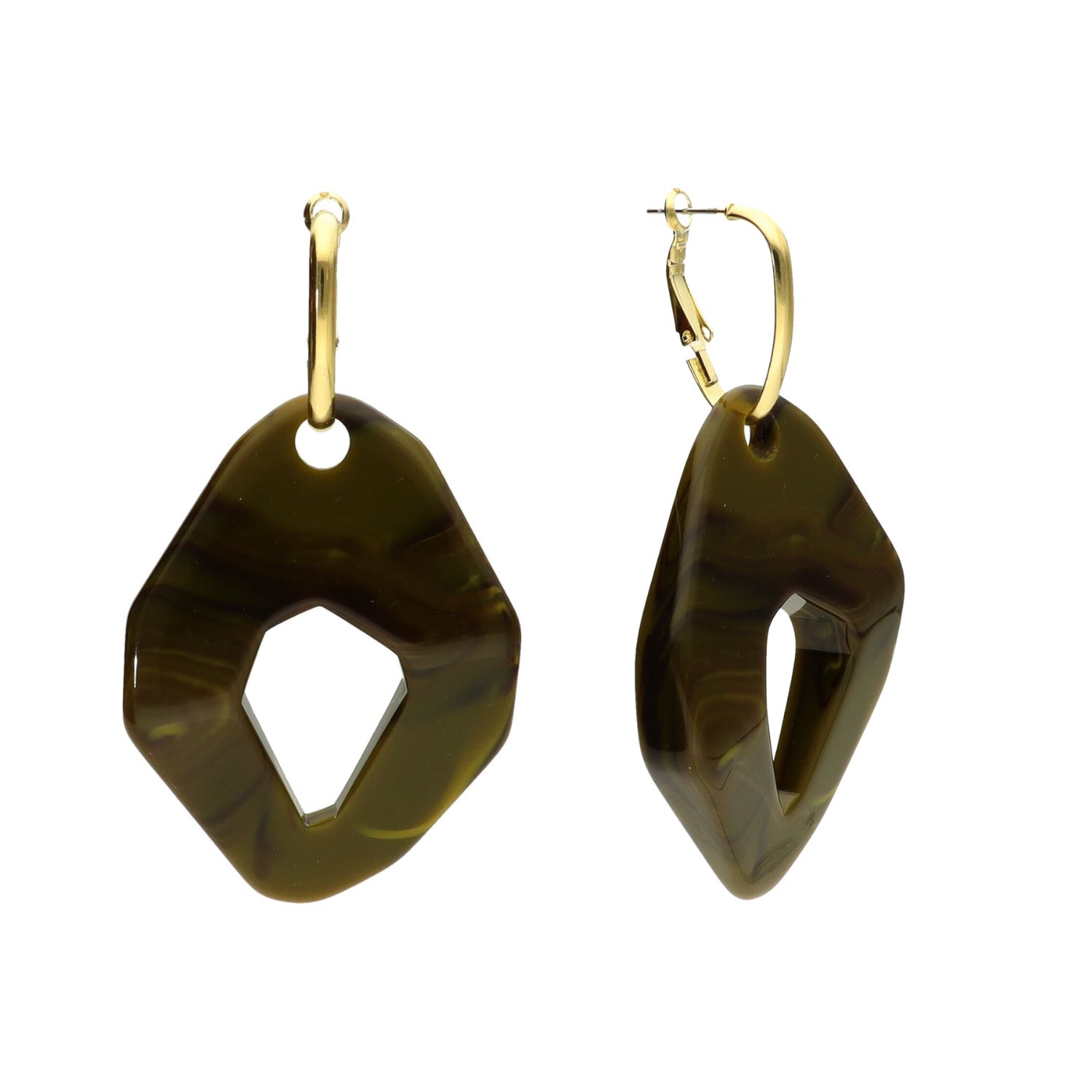 Camps & Camps Oorhangers Organic Marbled Earrings