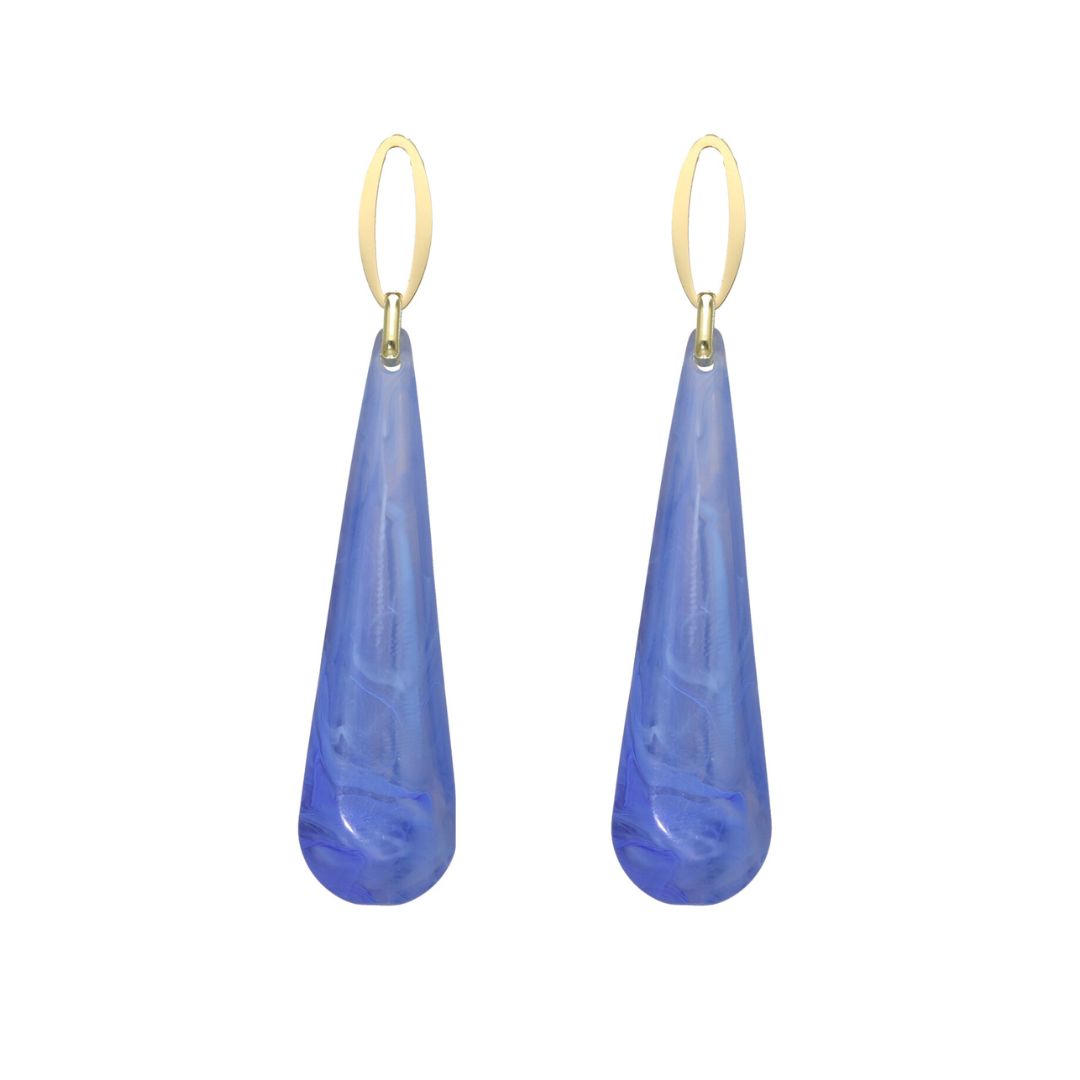 camps & camps oorhangers Oval Blueberry Swirl Drop