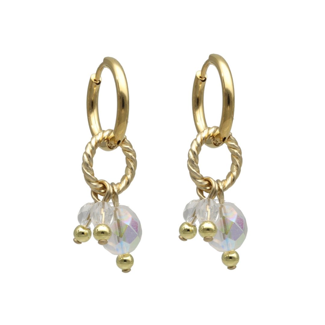 camps & camps oorringen Dangling Crystal Bal