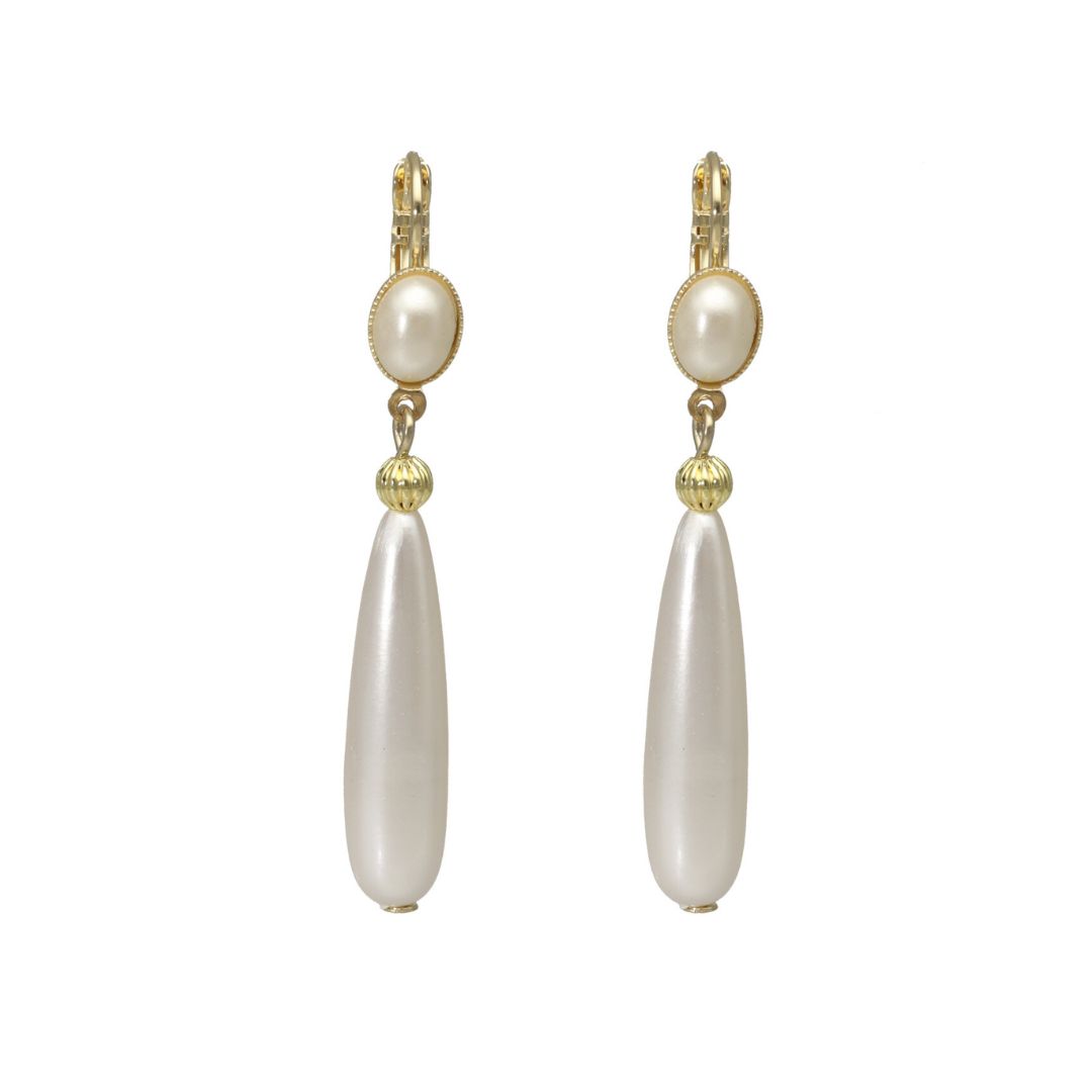 camps & camps oorringen Long Oval Pearl Droplet