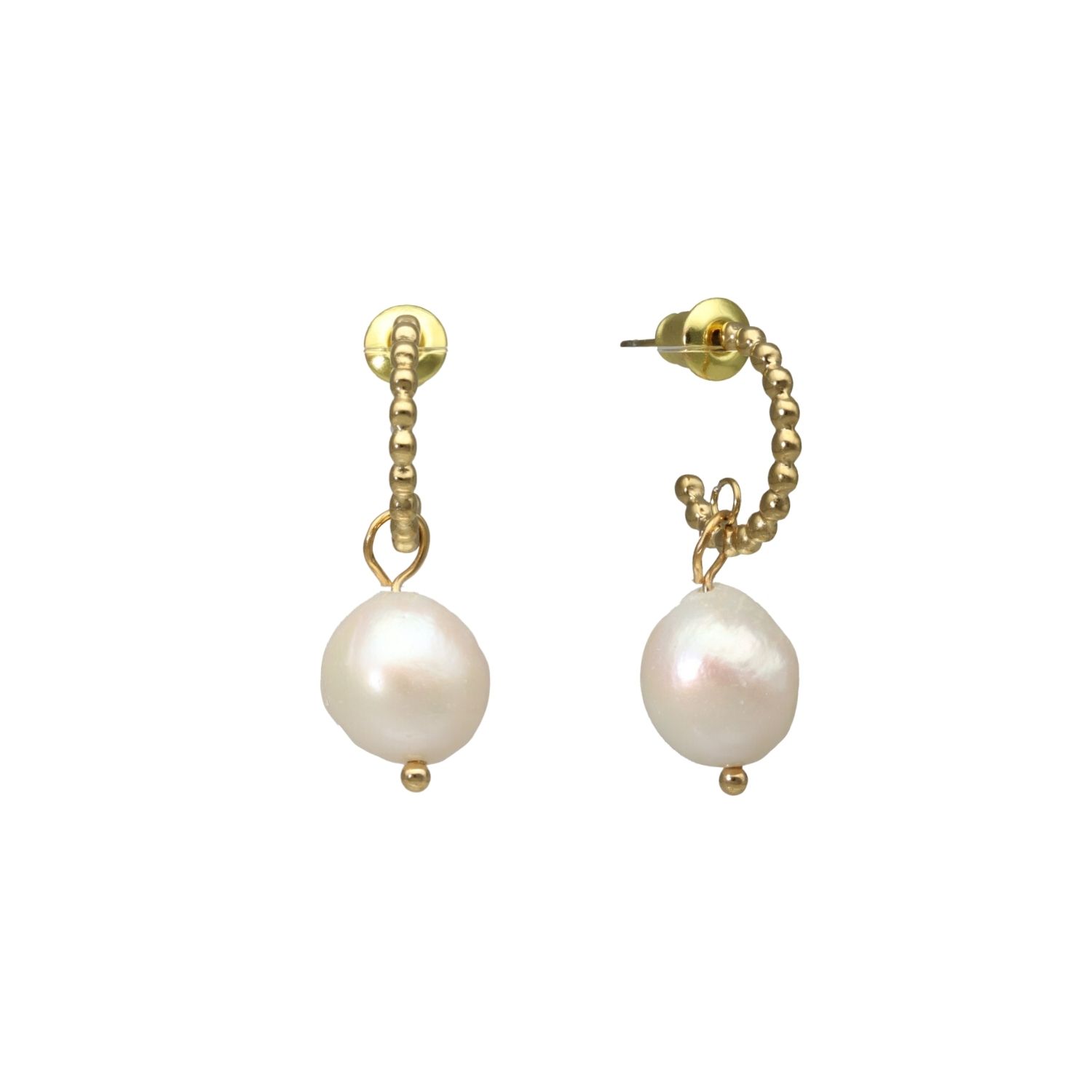 camps & camps oorringen Pearl White Earrings