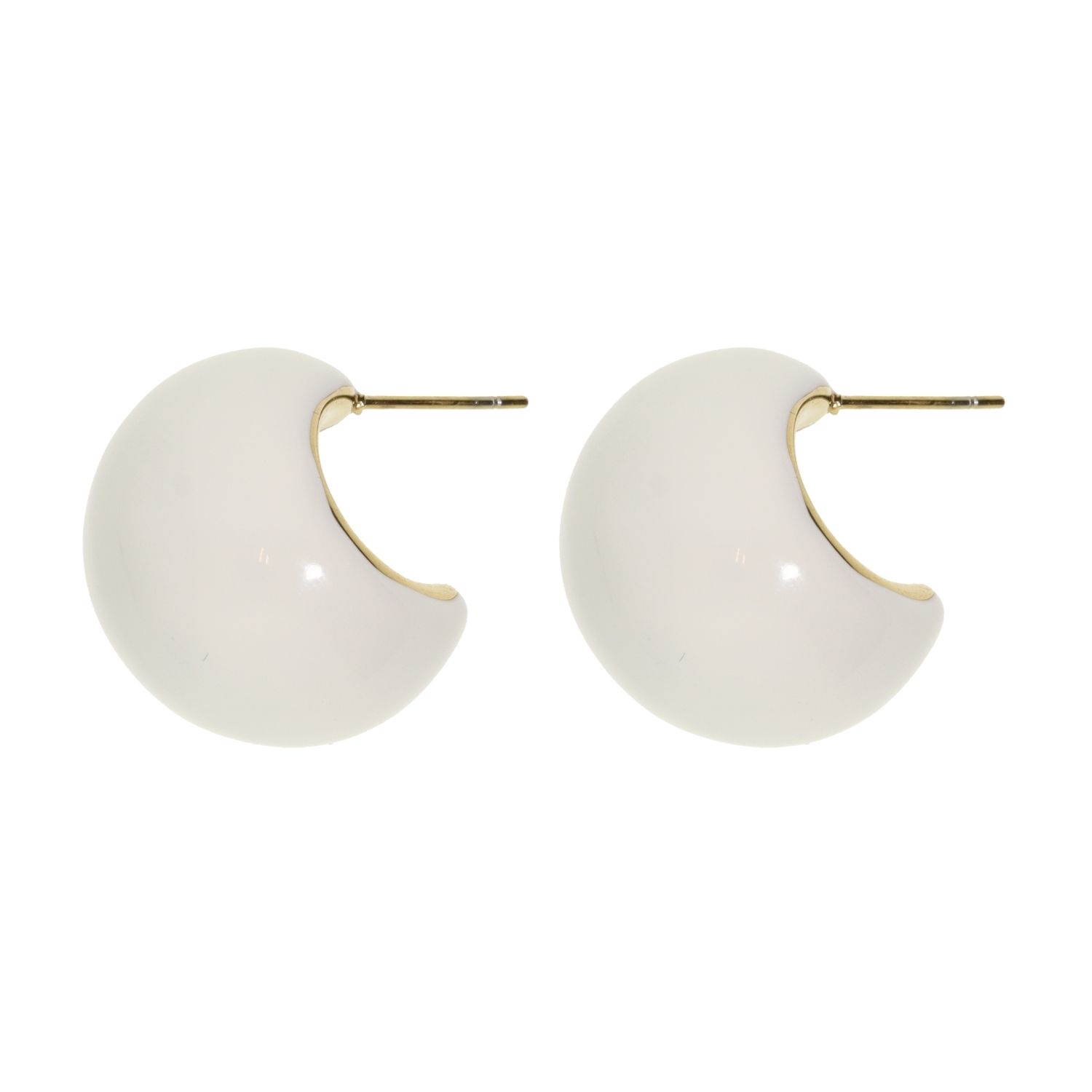 Camps & Camps Oorringen White Plain Earrings