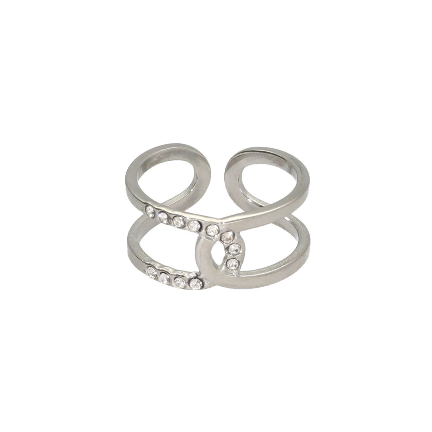 camps & camps ring Double Overlap Ring With Stones