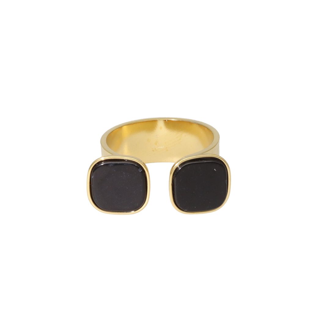 camps & camps ring Dubbel Square Stone Ring