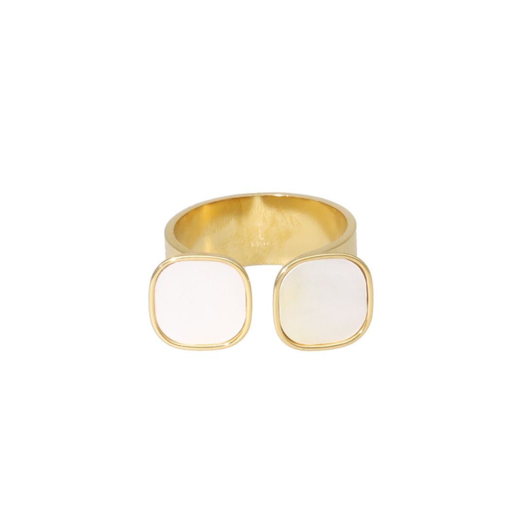 camps & camps ring Dubbel Square Stone Ring