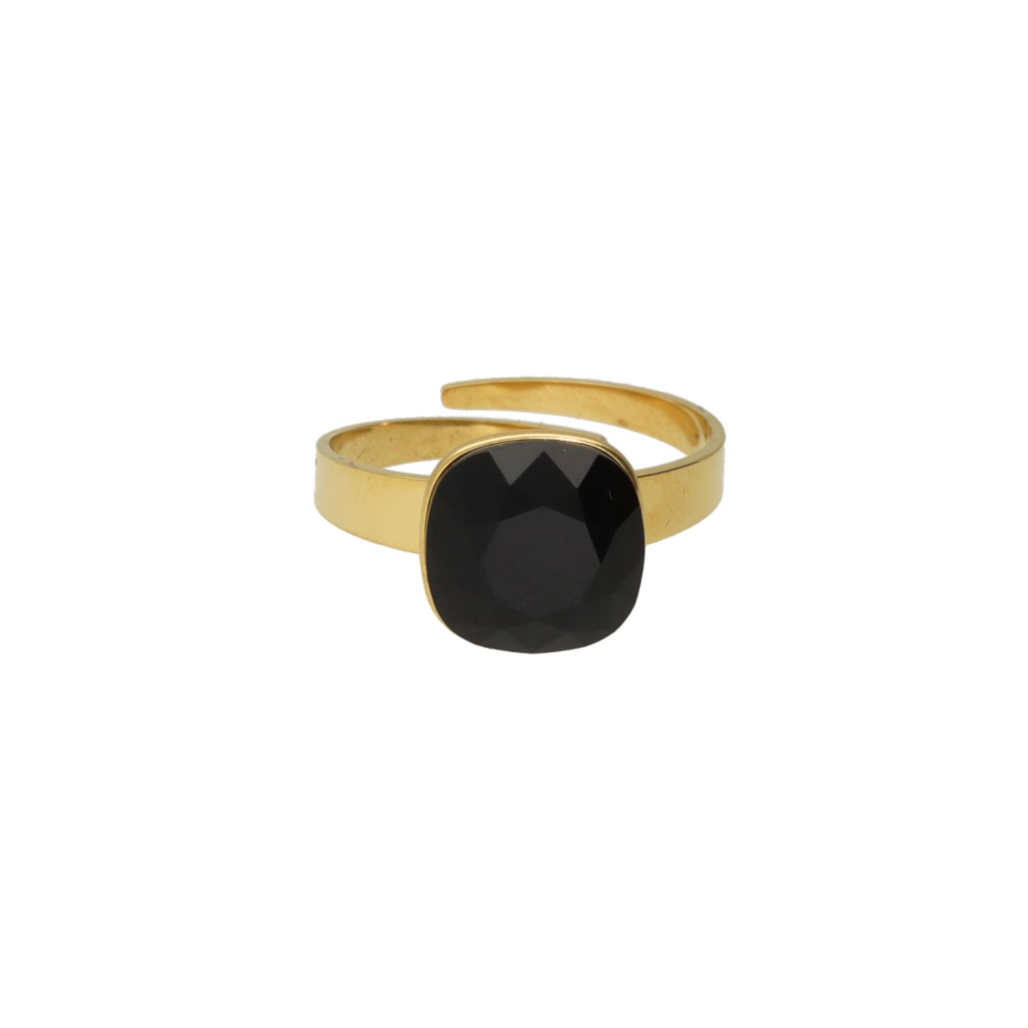 camps & camps ring Swarovski Black Square Ring