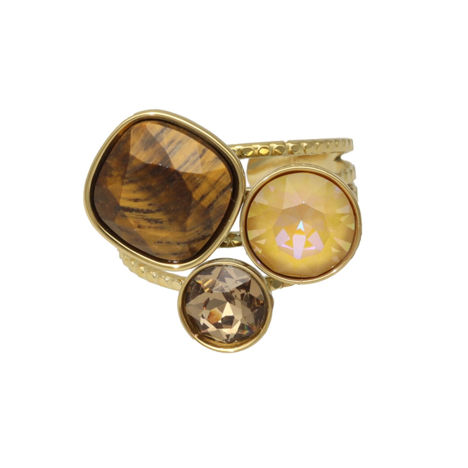 camps & camps ring Swarovski Smokey Quartz Trio Ring