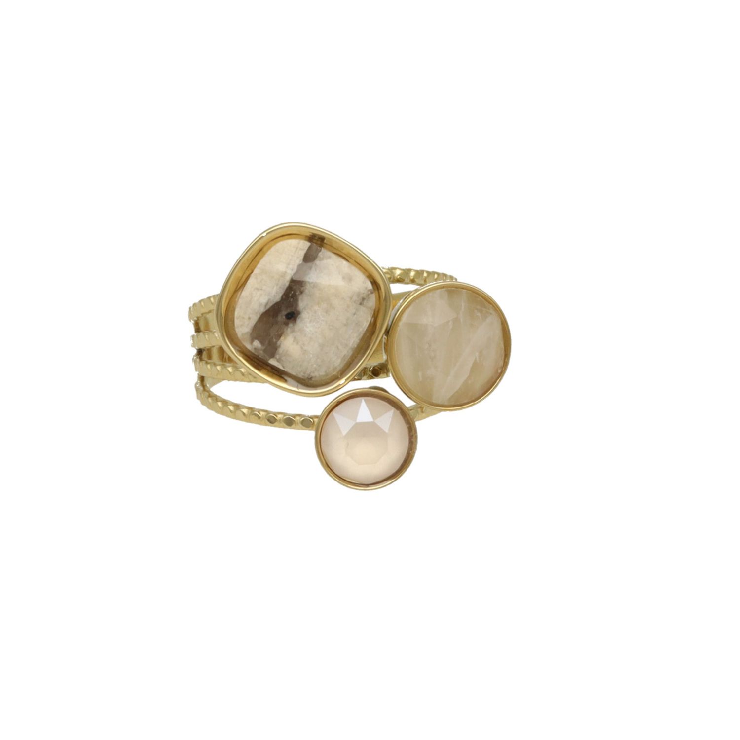 camps & camps ring Swarovski Taupe Trio Ring