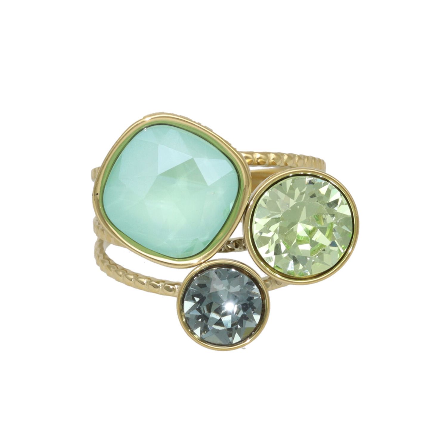 camps & camps ring Swarovski Vintage Green Trio Ring