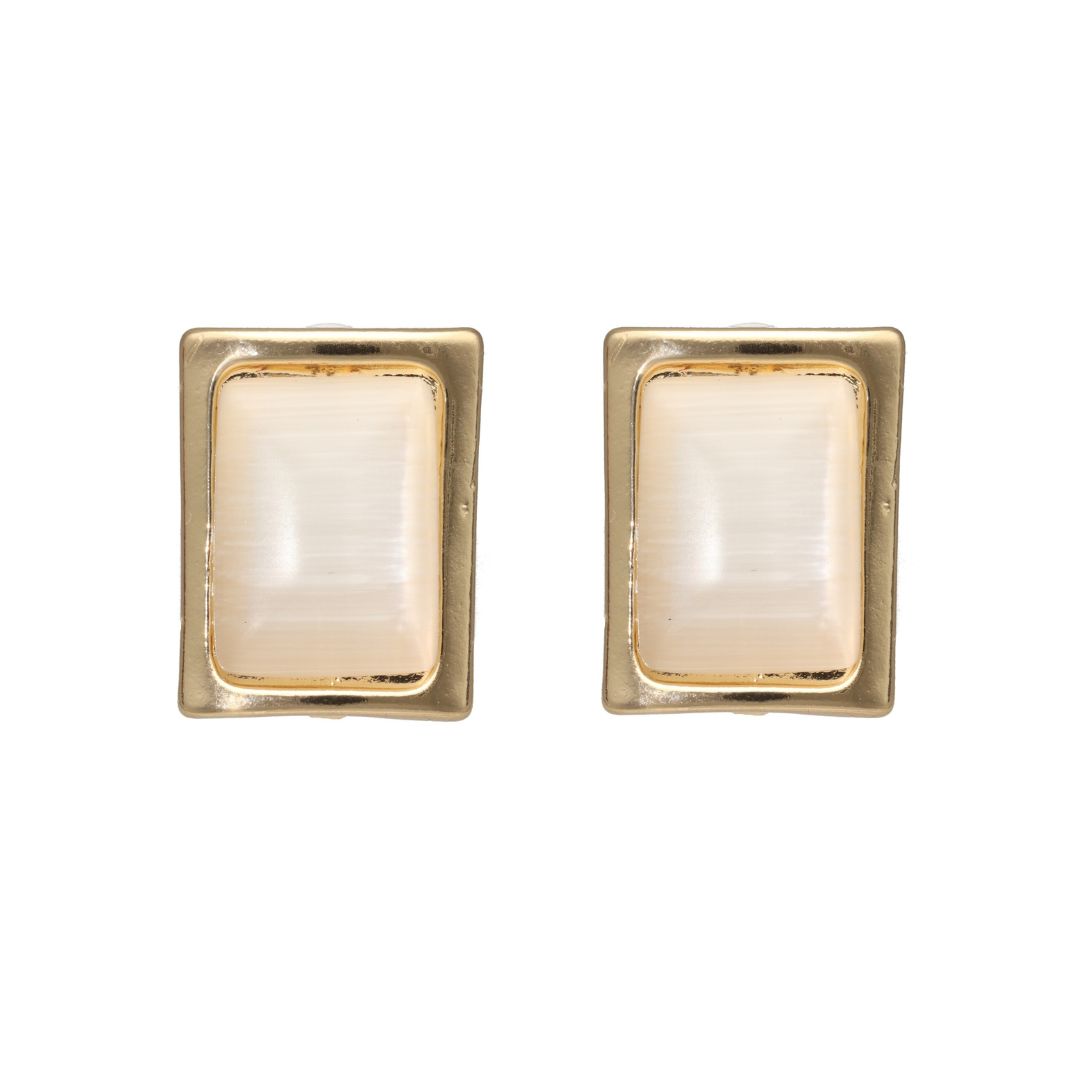 camps & camps clipsen Square Clip-on Mother of Pearl Earrings