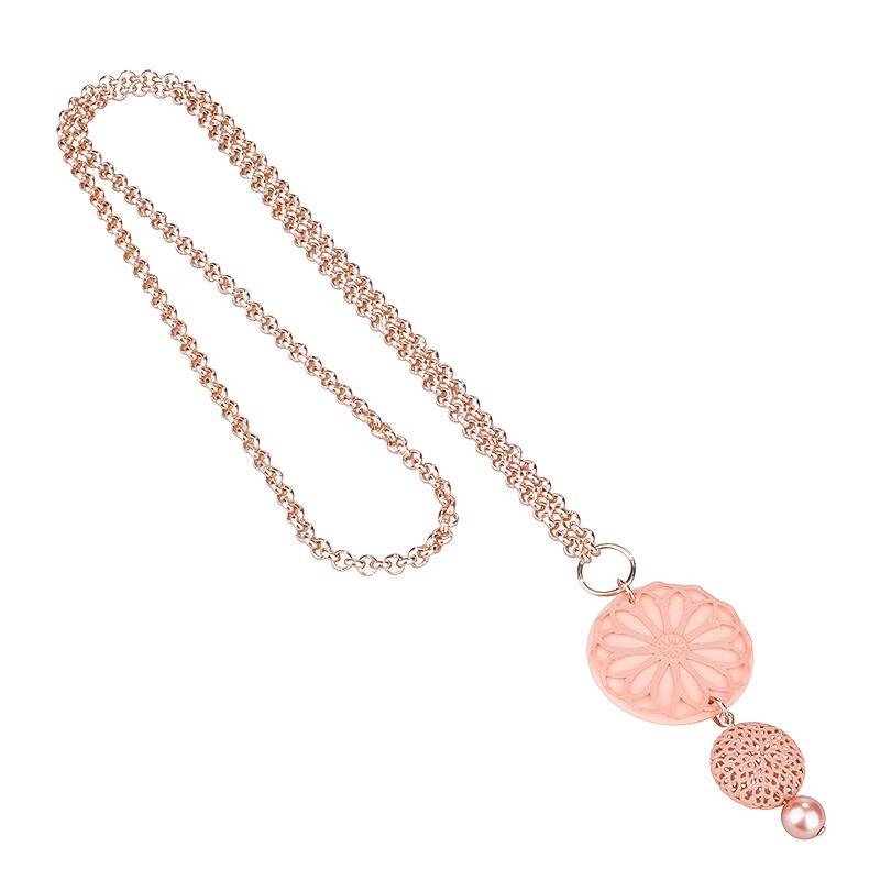 camps & camps collier fliligrain flower pearly nacklace