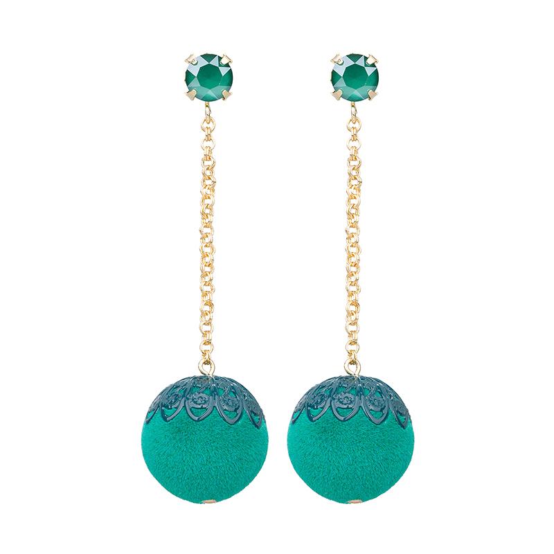 camps & camps oorhangers dangling green velvet baroque