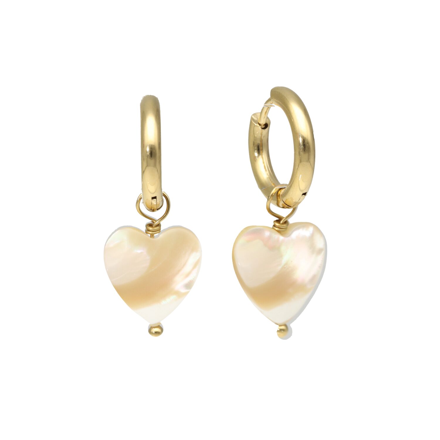 camps & camps oorringen Mother of Pearl Heart Earrings