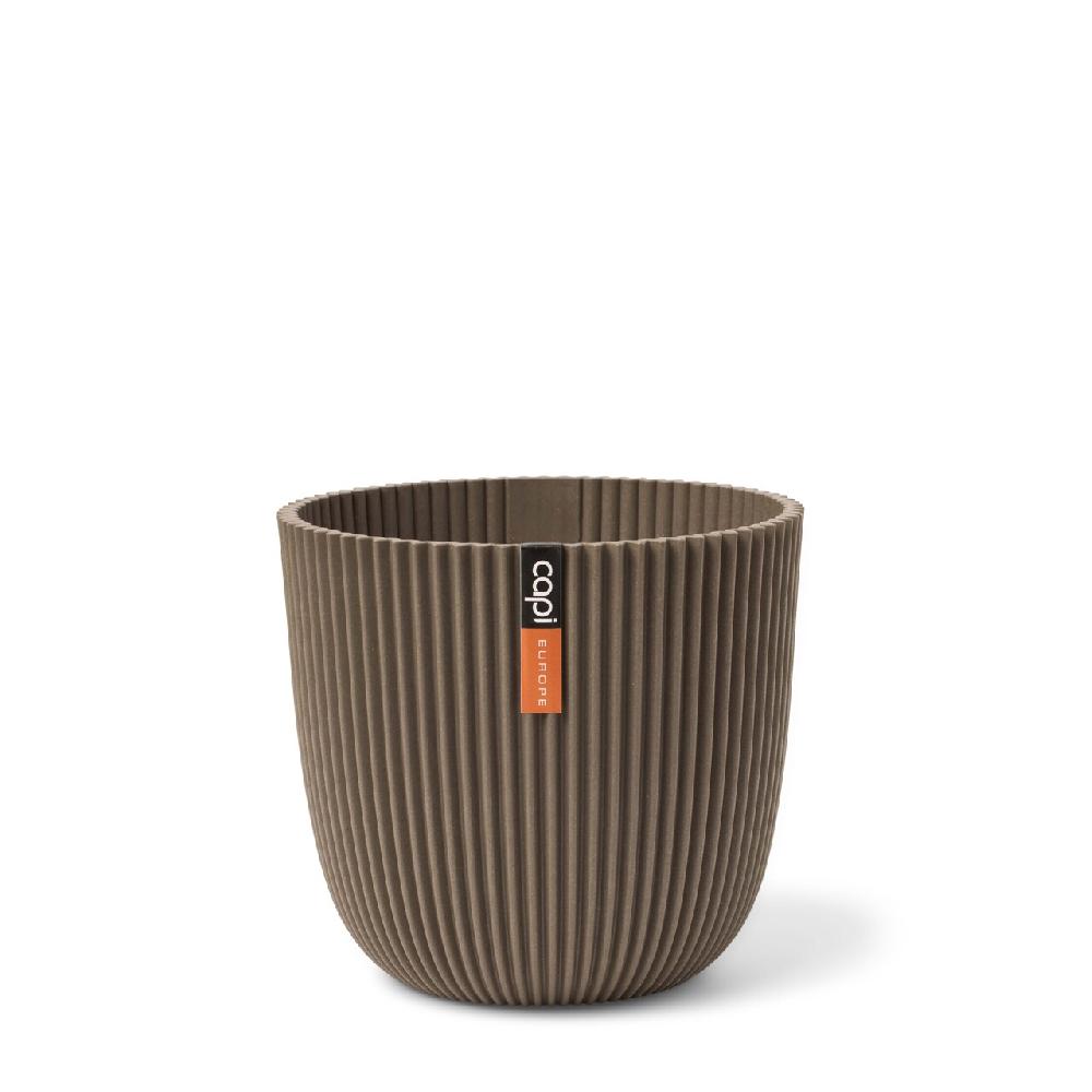 capi europe Planter Ball Groove 13x12 Warm Taupe