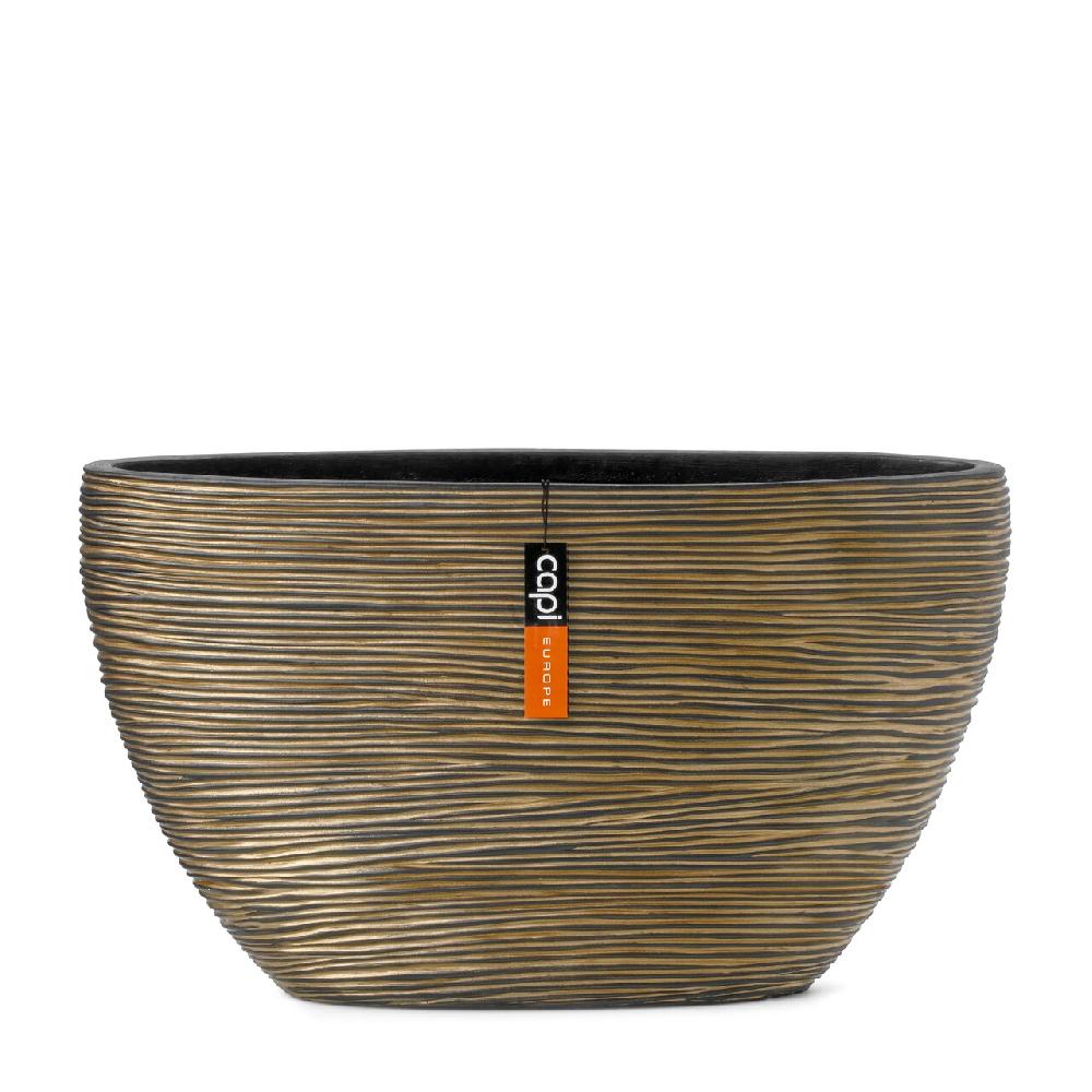 capi europe Planter oval Rib 59x14x34 black gold